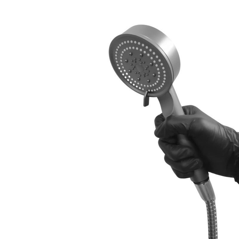 5 in 1 Hand Shower Set with Mist for Bathing in Matt Dark Grey | Durable ABS Plastic | 9" inches Head and 1.5 Meter Stainless Steel Chrome Pipe