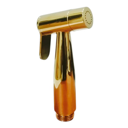 Shiny Gold Heavy Duty Stainless Steel Muslim Shower Set 5"inches Head + 1.2 Meter Pipe | High Water Pressure | Easy Installation | Bathroom and Toilets