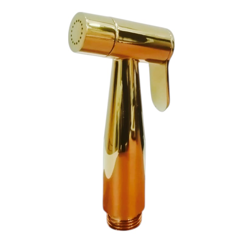 Shiny Gold Heavy Duty Stainless Steel Muslim Shower Set 5"inches Head + 1.2 Meter Pipe | High Water Pressure | Easy Installation | Bathroom and Toilets