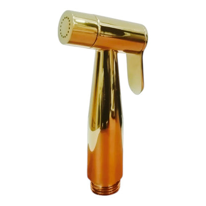 Shiny Gold Heavy Duty Stainless Steel Muslim Shower Set 5"inches Head + 1.2 Meter Pipe | High Water Pressure | Easy Installation | Bathroom and Toilets