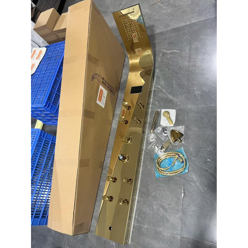Luxury LED Shower Panel 5 in 1 with Hand Shower in Stainless Steel