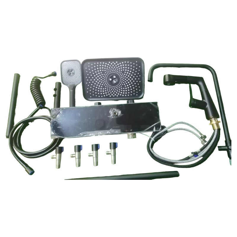 Premium Piano LED Bathroom Shower Set with Basin Mixer