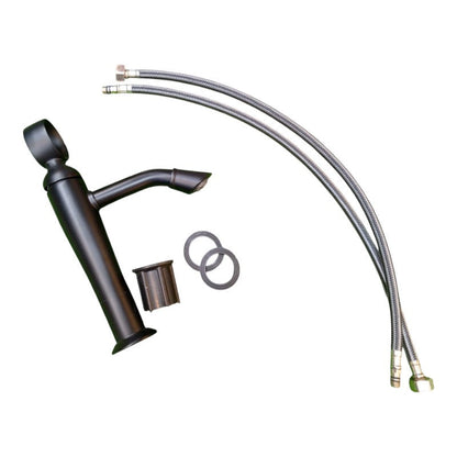 Top Ring Wash Basin Faucet Matt Black in Stainless Steel  | Hot and Cold Mixer | Easy to Install