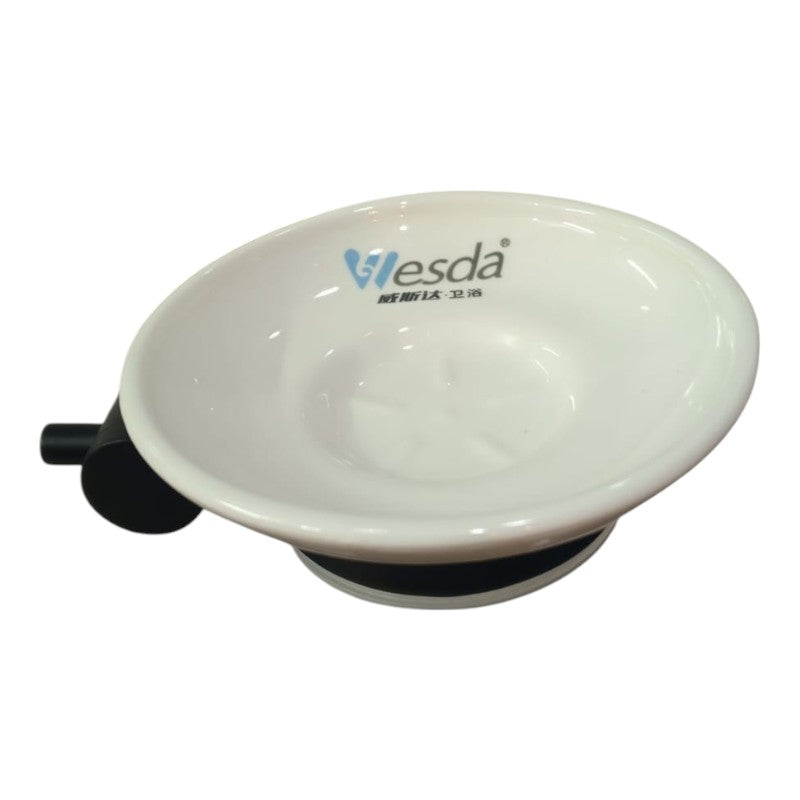 Wesda Soap Holder Stainless Steel with Ceramic Plate in Matt Black