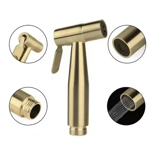 Stainless Steel 5"inches Muslim Shower Head in Golden | High Water Pressure | Easy Installation