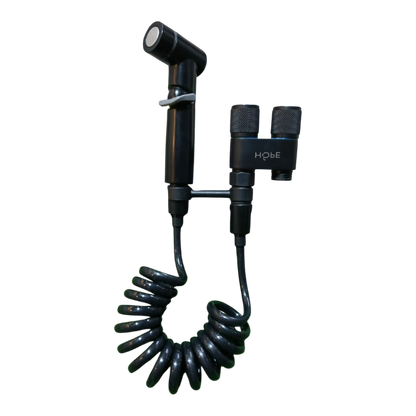 2 in 1 Double Heavy T-Cock Stainless Steel with Toilet Shower Set in ABS Plastic | Black, Chrome & Gun Grey