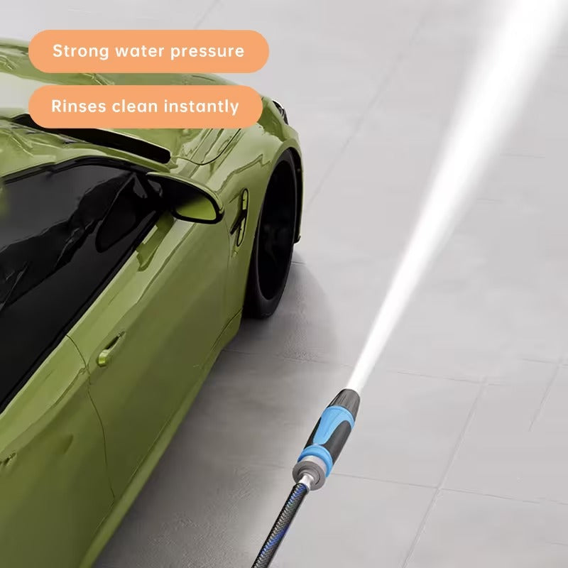 High Pressure Water Nozzel + 10 Meter Hose Pipe for Solar Panel Cleaning, Car Wash and More | ABS Plastic Nozzel with Nylon Braided High Quality Pipe