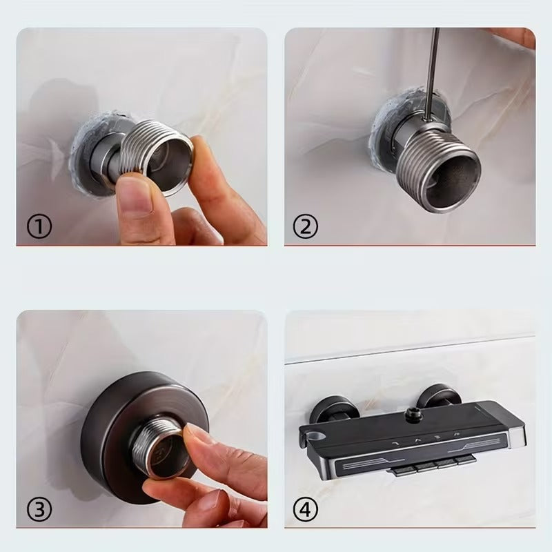 Adjustable Half Sides for Wall Mixer in Stainless Steel | Standard 1/2" inch (wall side) by 3/4" inch (mixer side)