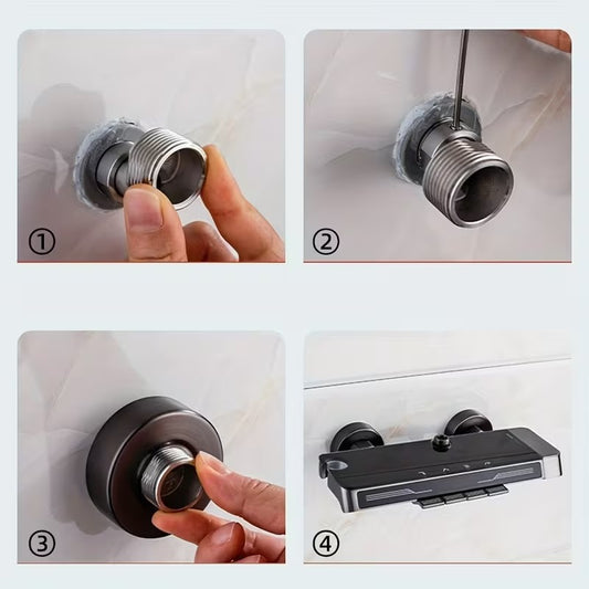 Adjustable Half Sides for Wall Mixer in Stainless Steel | Standard 1/2" inch (wall side) by 3/4" inch (mixer side)