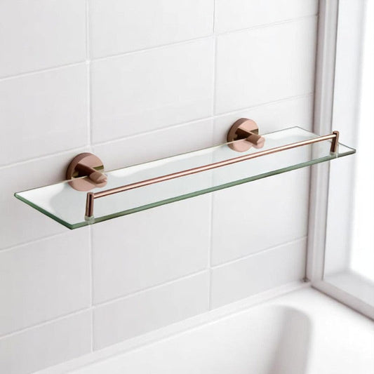 Wesda Bathroom Glass Shelf Rose Gold in Stainless Steel