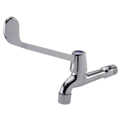 Elbow Operated Long Lever Medical Basin Faucet in Stainless Steel | Wall Mounted | Single Line | for Laboratories and Hospitals