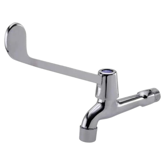 Elbow Operated Long Lever Medical Basin Faucet in Stainless Steel | Wall Mounted | Single Line | for Laboratories and Hospitals