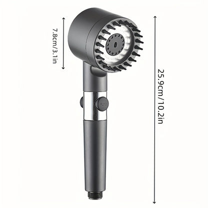 5 in 1 Function Massage Hand Shower Head | High Pressure | Silicon Massage Brush | Water Filter | Wall Mounted