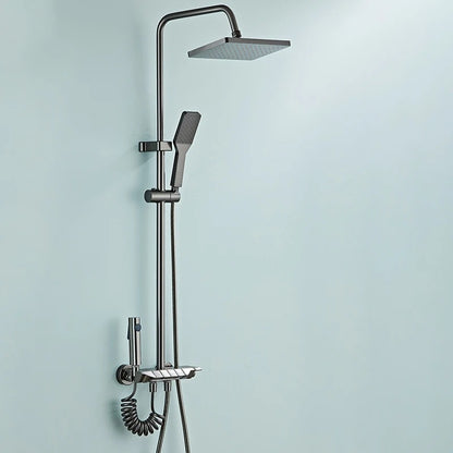 Piano Button Complete Bathroom Set in Stainless Steel with Basin Mixer Mettalic Grey