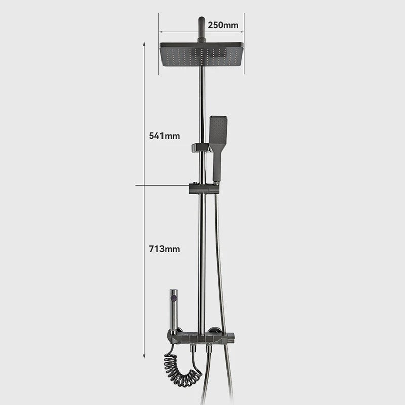 Piano Button Complete Bathroom Set in Stainless Steel with Basin Mixer Mettalic Grey