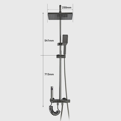 Piano Button Complete Bathroom Set in Stainless Steel with Basin Mixer Mettalic Grey