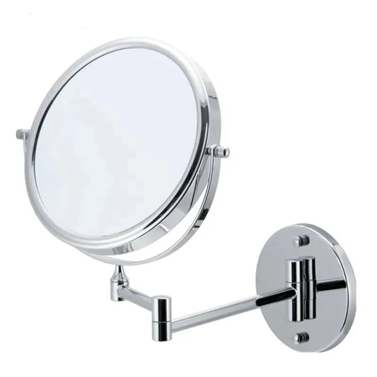 Makeup Mirror 360° Moveable for Dressers, Bathrooms | 8" inches Magnifying + Normal Dual Mirror | Wall-Mounted