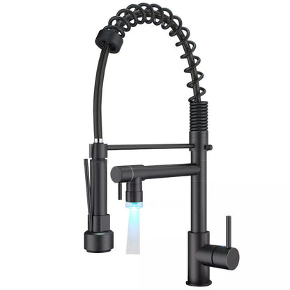 Premium 15" inches Pull Out Premium Kitchen Faucet in All Black | Hot and Cold Mixer | Pull Out Spray | 360° Moveable
