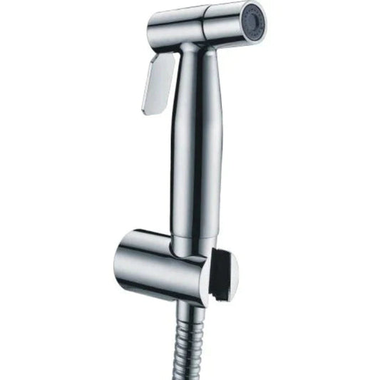 Stainless Steel Muslim Shower Set 5"inches Head + 1 Meter Pipe in Silver | High Water Pressure | Easy Installation |  Bathroom and Toilets