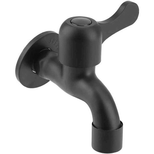 Single Bib Tap Black in Stainless Steel