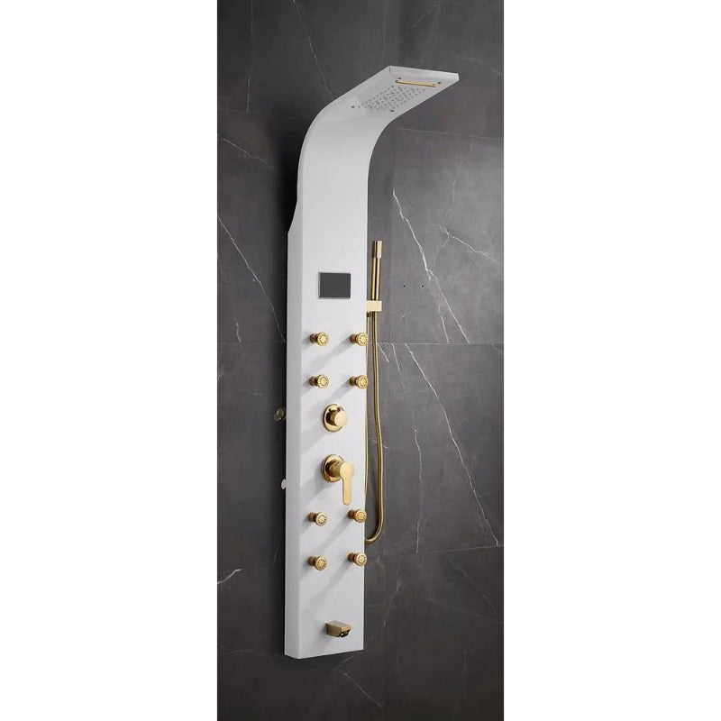 Luxury LED Shower Panel 5 in 1 with Hand Shower in Stainless Steel