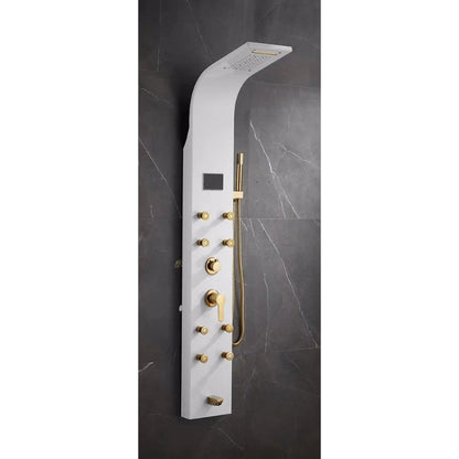 Luxury LED Shower Panel 5 in 1 with Hand Shower in Stainless Steel