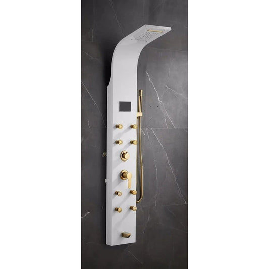 Luxury LED Shower Panel 5 in 1 with Hand Shower in Stainless Steel